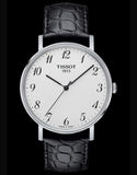 Tissot Everytime Desire Medium White Dial Black Leather Strap Watch For Men - T109.410.16.032.00