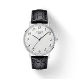 Tissot Everytime Desire Medium White Dial Black Leather Strap Watch For Men - T109.410.16.032.00