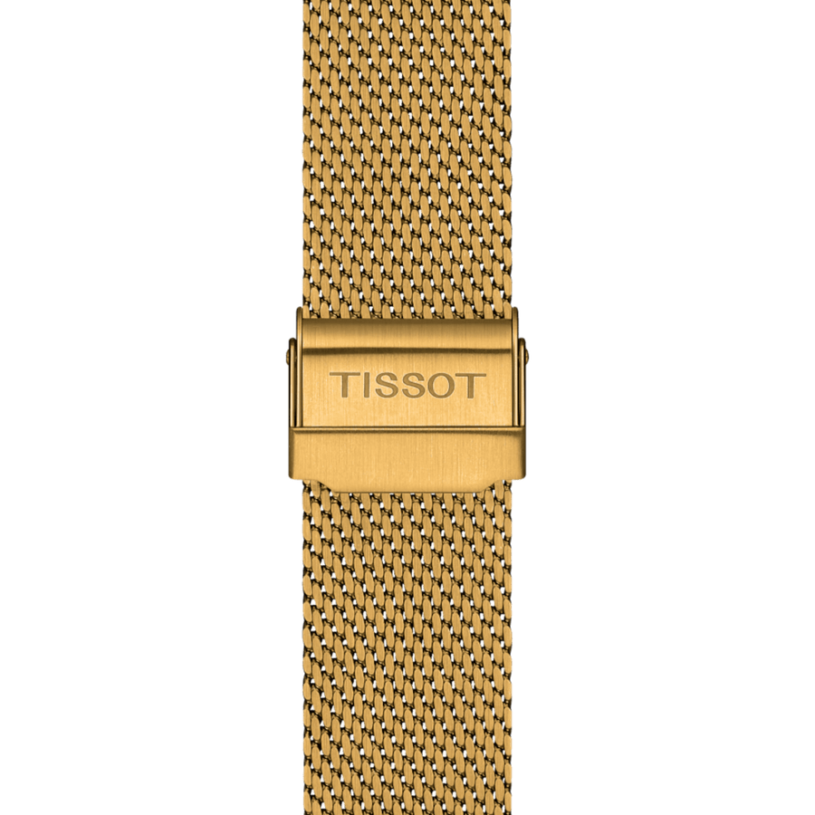Tissot Everytime Gent Gold Dial Gold Mesh Bracelet Watch for Men - T143.410.33.021.00