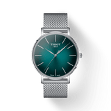 Tissot Everytime Gent Green Dial Silver Mesh Bracelet Watch for Men - T143.410.11.091.00