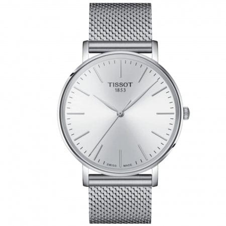 Tissot Everytime Gent Silver Dial Silver Mesh Bracelet Watch for Men - T143.410.11.011.00