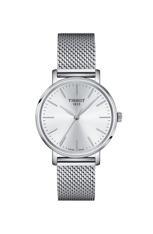 Tissot Everytime Gent Silver Dial Silver Mesh Bracelet Watch for Men - T143.410.11.011.00