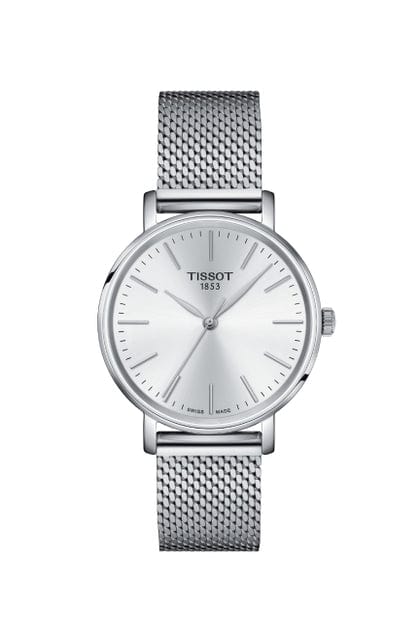 Tissot Everytime Gent Silver Dial Silver Mesh Bracelet Watch for Men - T143.410.11.011.00