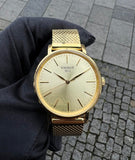 Tissot Everytime Lady Gold Dial Gold Mesh Bracelet Watch for Women - T143.210.33.021.00