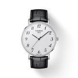 Tissot Everytime Large White Dial Black Leather Strap Watch For Men - T109.610.16.032.00
