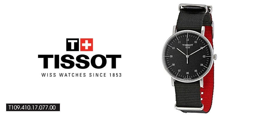 Tissot Everytime Medium Black Dial Black NATO Strap Watch For Men - T109.410.17.077.00