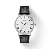 Tissot Everytime Medium White Dial Black Leather Strap Watch For Men - T109.410.16.033.01