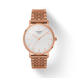Tissot Everytime Medium White Dial Rose Gold Mesh Bracelet Watch For Men - T109.410.33.031.00