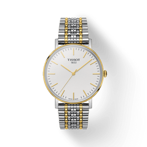 Tissot Everytime Medium White Dial Two Tone Mesh Bracelet Watch For Men - T109.410.22.031.00