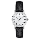 Tissot Everytime Small White Dial Black Leather Strap Watch For Women - T109.210.16.033.00