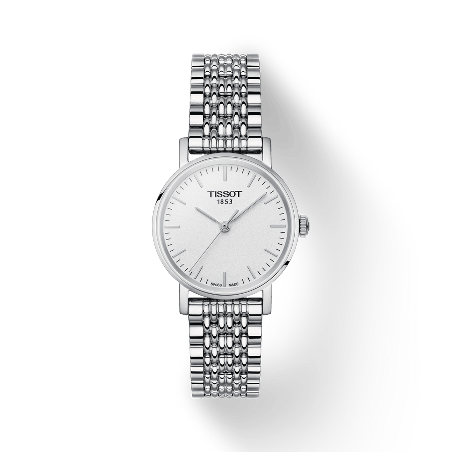 Tissot Everytime Small White Dial Silver Mesh Bracelet Watch For Women - T109.210.11.031.00