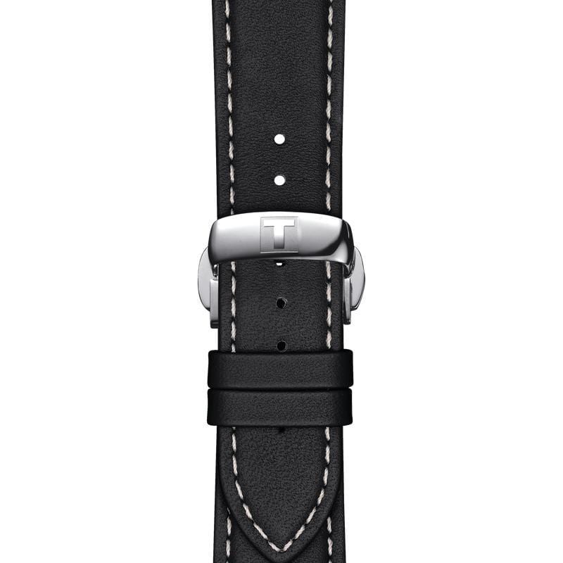 Tissot Gentleman Black Dial Black Leather Strap Watch For Men - T127.410.16.051.00