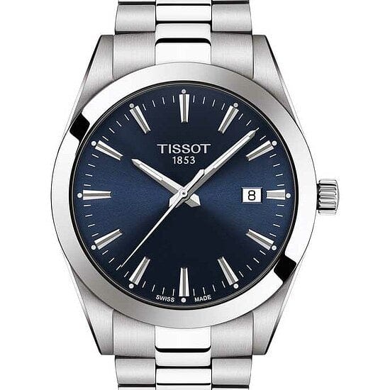 Tissot Gentleman Blue Dial Silver Steel Strap Watch For Men - T127.410.11.041.00