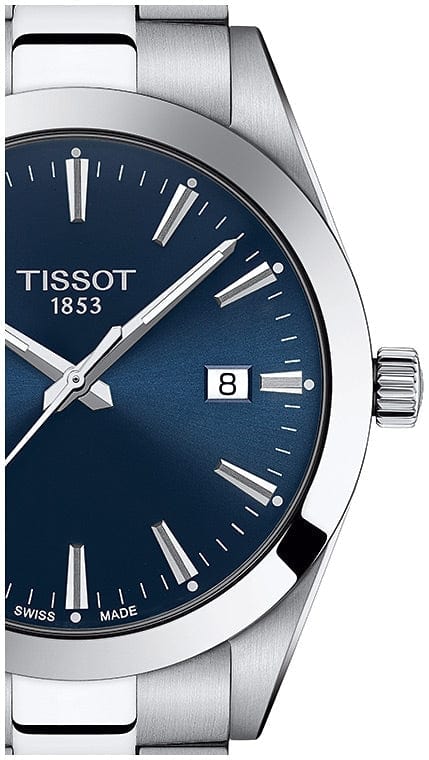 Tissot Gentleman Blue Dial Silver Steel Strap Watch For Men - T127.410.11.041.00