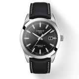 Tissot Gentleman Powermatic 80 Silicium Black Dial Black Leather Strap Watch For Men - T127.407.16.051.00