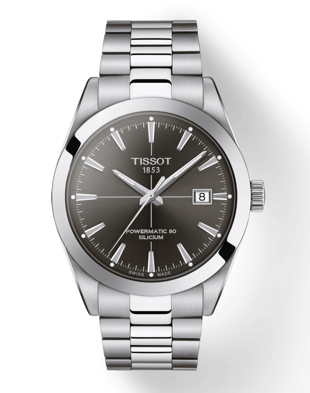 Tissot Gentleman Powermatic 80 Silicium Black Dial Silver Steel Strap Watch For Men - T127.407.11.061.01
