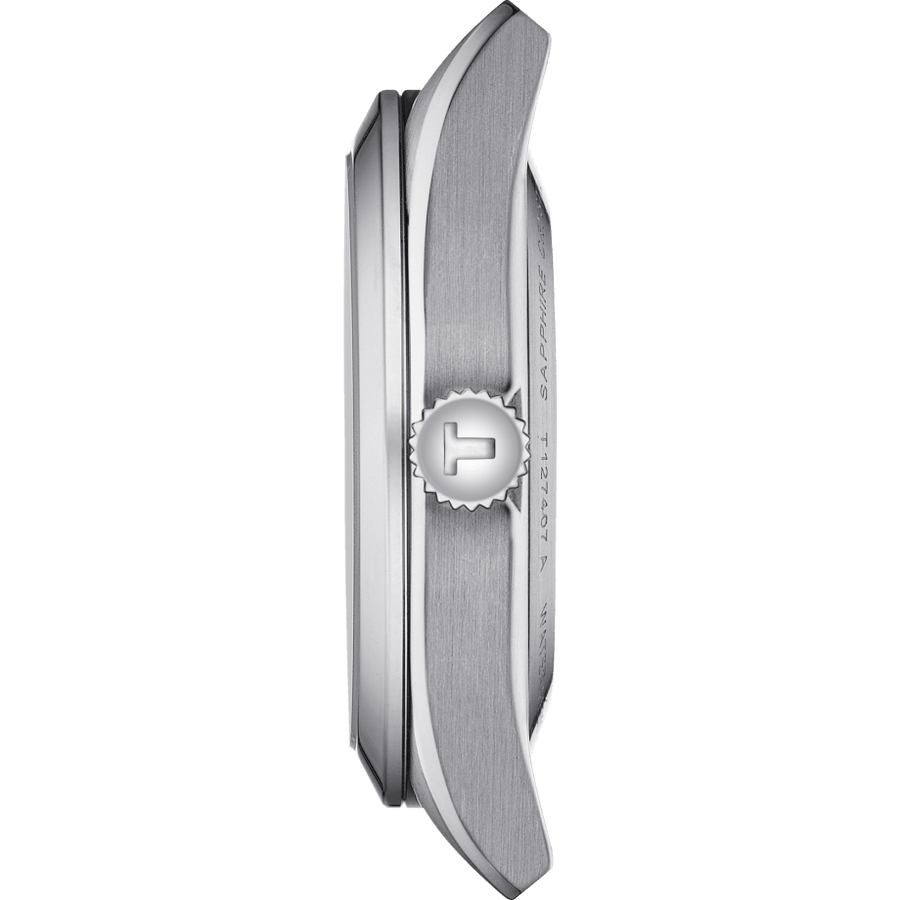 Tissot Gentleman Powermatic 80 Silicium Blue Dial Black Leather Strap Watch For Men - T127.407.16.041.01
