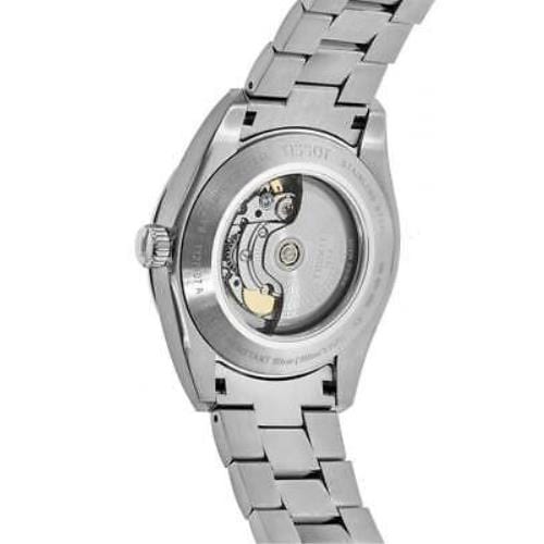 Tissot Gentleman Powermatic 80 Silicium Green Dial Silver Steel Strap Watch For Men - T127.407.11.091.01