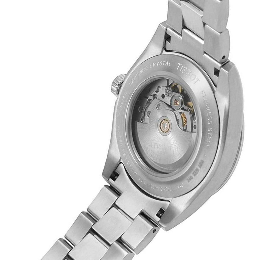 Tissot Gentleman Powermatic 80 Silicium Green Dial Silver Steel Strap Watch For Men - T127.407.11.091.01