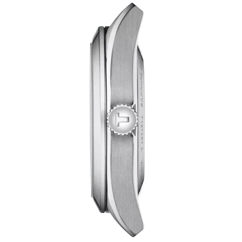 Tissot Gentleman Powermatic 80 Silicium Ice Blue Silver Steel Strap Watch For Men - T127.407.11.351.00