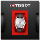 Tissot Gentleman Powermatic 80 Silicium Silver Dial Brown Leather Strap Watch For Men - T127.407.16.031.01