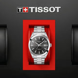 Tissot Gentleman Powermatic 80 Silicium Black Dial Silver Steel Strap Watch For Men - T127.407.11.061.01