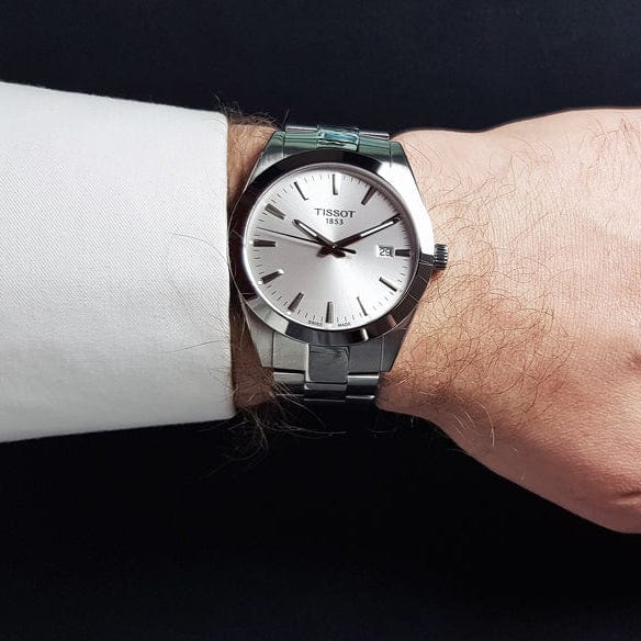 Tissot Gentleman Silver Dial Silver Steel Strap Watch For Men - T127.410.11.031.00