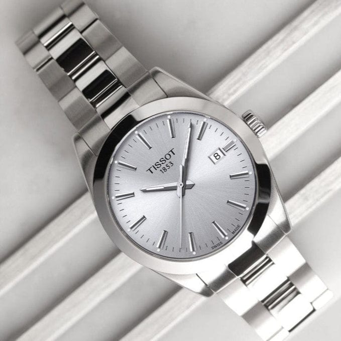 Tissot Gentleman Silver Dial Silver Steel Strap Watch For Men - T127.410.11.031.00
