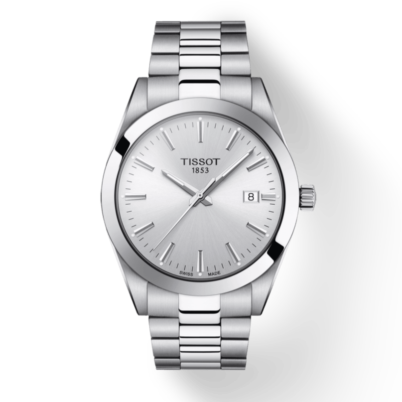 Tissot Gentleman Silver Dial Silver Steel Strap Watch For Men - T127.410.11.031.00