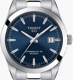 Tissot Gentlemen Powermatic 80 Silicium Blue Dial Silver Steel Strap Watch For Men - T127.407.11.041.00
