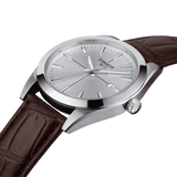 Tissot Gentlemen Silver Dial Brown Leather Strap Watch for Men - T127.410.16.031.01