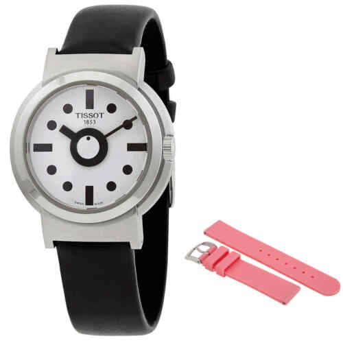 Tissot Heritage Memphis Lady White Dial Black Rubber Strap Watch For Women - T120.210.17.011.00