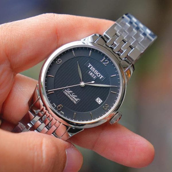 Tissot Le Locle Automatic Black Dial Silver Steel Strap Watch For Men - T006.408.11.057.00