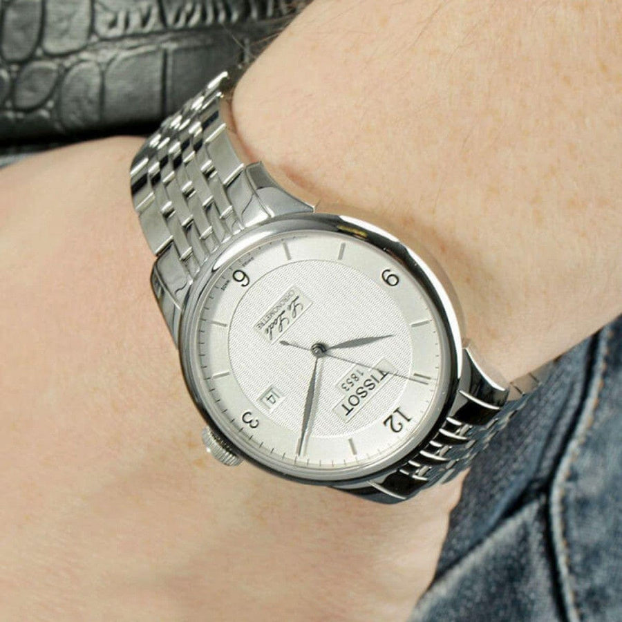 Tissot Le Locle Automatic Cosc White Dial Silver Steel Strap Watch For Men - T006.408.11.037.00