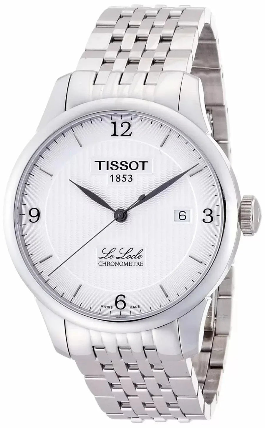 Tissot Le Locle Automatic Cosc White Dial Silver Steel Strap Watch For Men - T006.408.11.037.00