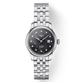 Tissot Le Locle Automatic Diamonds Mother of Pearl Black Dial Silver Steel Strap Watch For Women - T006.207.11.126.00