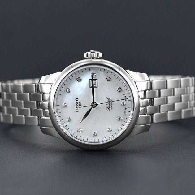 Tissot Le Locle Automatic Diamonds Mother of Pearl Dial Silver Steel Strap Watch For Women - T006.207.11.116.00