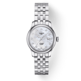Tissot Le Locle Automatic Diamonds Mother of Pearl Dial Silver Steel Strap Watch For Women - T006.207.11.116.00
