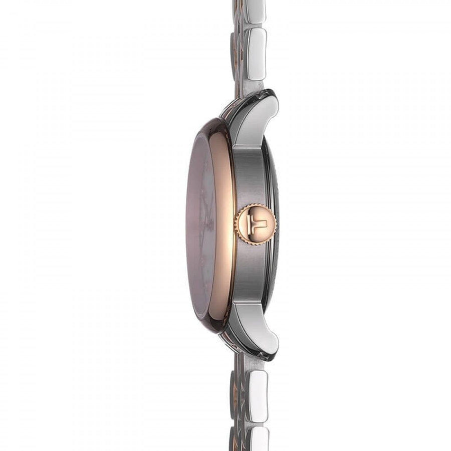 Tissot Le Locle Automatic Diamonds Mother of Pearl White Dial Two Tone Steel Strap Watch For Women - T006.207.22.116.00