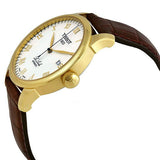 Tissot Le Locle Automatic Ivory Dial Brown Leather Strap Watch For Men - T41.5.413.73