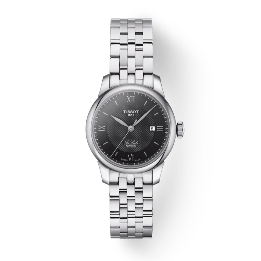 Tissot Le Locle Automatic Lady Black Dial Silver Steel Strap Watch For Women - T006.207.11.058.00