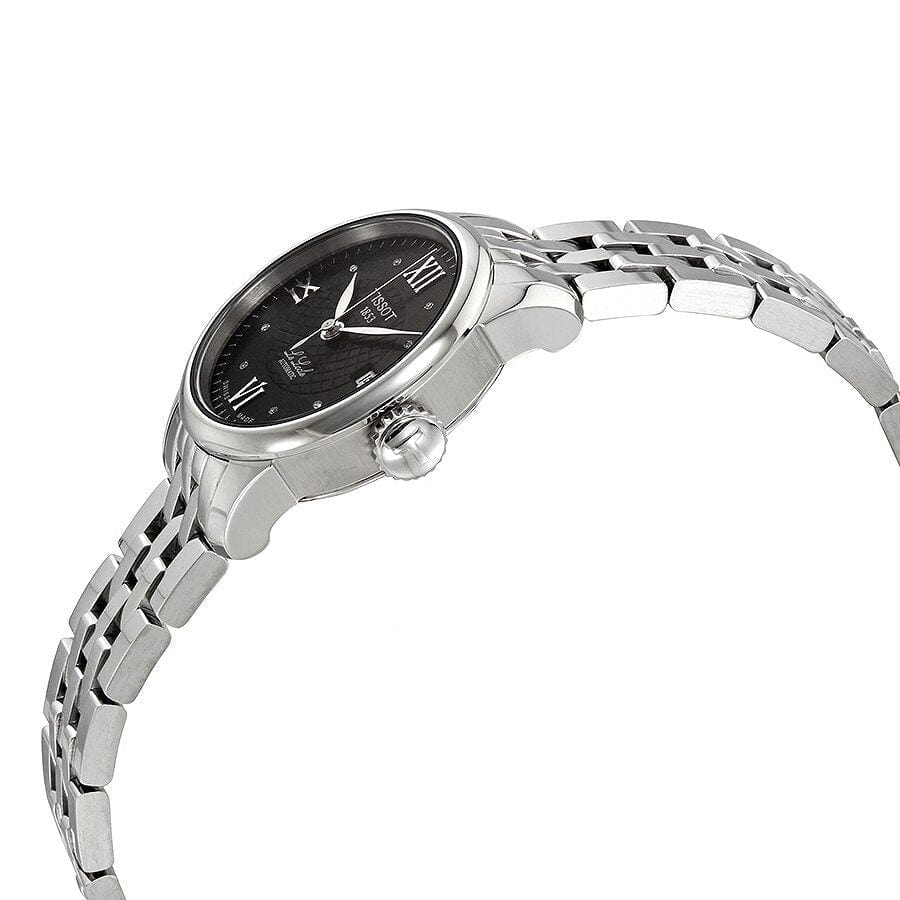Tissot Le Locle Automatic Lady Black Dial Silver Steel Strap Watch For Women - T41.1.183.56
