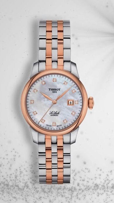 Tissot Le Locle Automatic Lady Mother of Pearl Dial Two Tone Steel Strap Watch For Women - T006.207.22.116.00