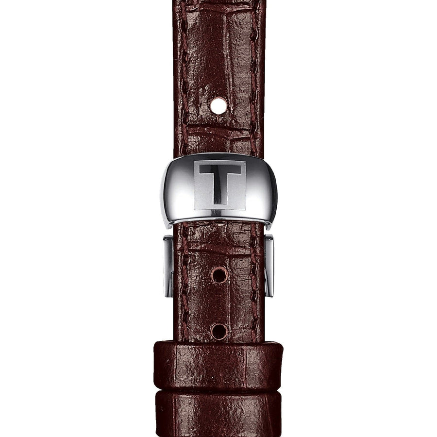 Tissot Le Locle Automatic Lady Silver Dial Brown Leather Strap Watch For Women - T41.1.113.77