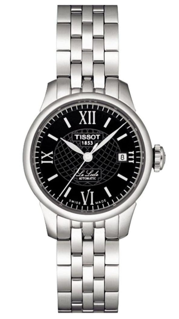 Tissot Le Locle Automatic Small Lady Black Dial Silver Steel Strap Watch For Women - T41.1.183.53