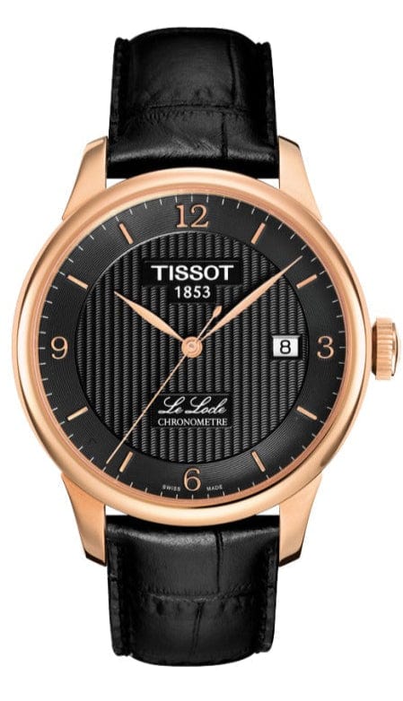 Tissot Le Locle Chronometer Black Dial Black Leather Strap Watch For Men - T006.408.36.057.00