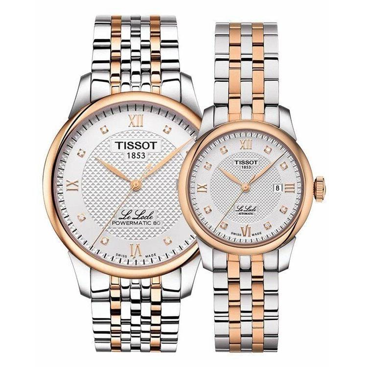 Tissot Le Locle Lady Automatic Diamonds Silver Dial Two Tone Steel Strap Watch For Women - T006.207.22.036.00