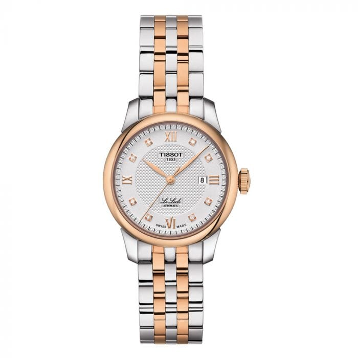 Tissot Le Locle Lady Automatic Diamonds Silver Dial Two Tone Steel Strap Watch For Women - T006.207.22.036.00