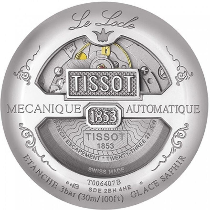 Tissot Le Locle Powermatic 80 Black Dial Silver Steel Strap Watch For Men - T006.407.11.052.00