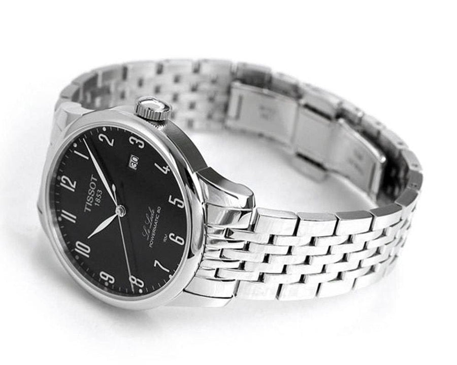 Tissot Le Locle Powermatic 80 Black Dial Silver Steel Strap Watch For Men - T006.407.11.052.00